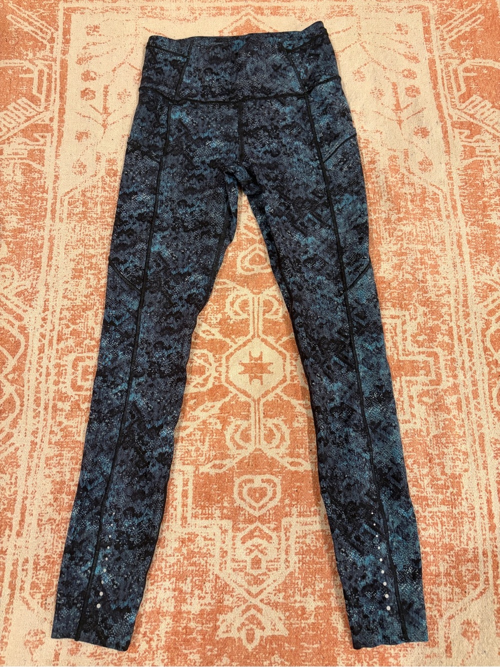 NWOT Lululemon 4 Blue Black Fairisle Fast and Free 7/8 Tight High-Rise Pants